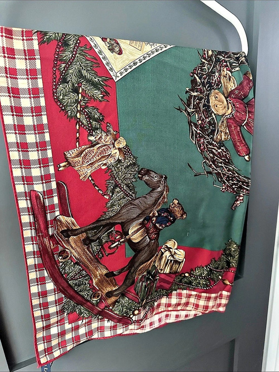 Ralph Lauren Accessories - Vintage Ralph Lauren Holiday Plaid Silk Scarf